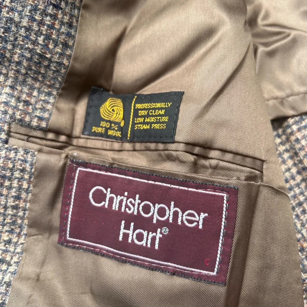 Vtg Christopher Hart Plaid Wool Tweed Blazer 44 Old‎ Money Preppy Sport Coat
